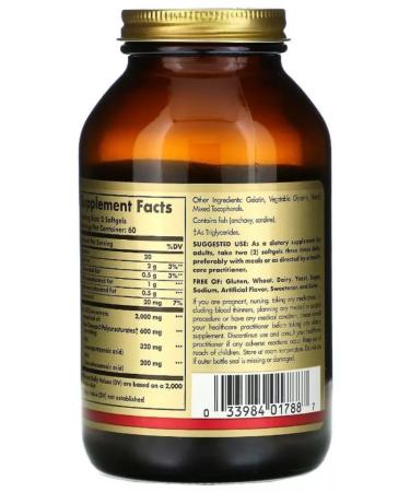 Solgar concentrate of fish oil omega 3 60 caps (1425 mg) - Buy Online on GoSupps.com