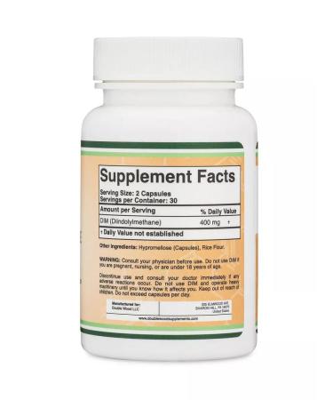 Double Wood Supplements DIM Diindolillemtan 400 mg 60 capsules - Buy Online on GoSupps.com