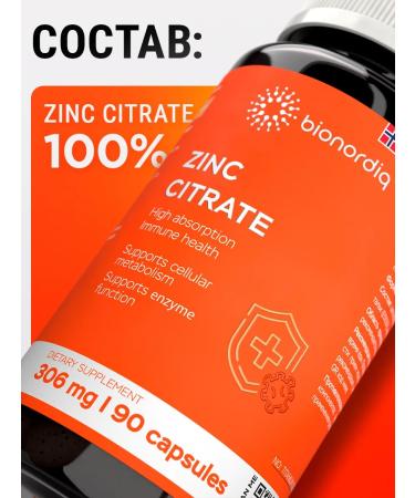 bionordiq Zinc citrate 90 capsules - Buy Online on GoSupps.com