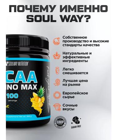 Soul Way BCAA Sports Nutrition BCAA 500 grams pineapple - Buy Online on GoSupps.com