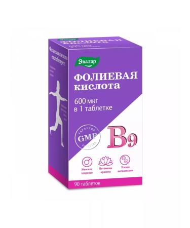 Evalar Folic acid with vitamins B12 and B6 tab. No. 90 - Buy Online on GoSupps.com