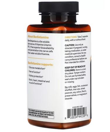 California Gold Nutrition Benfotiamine 300 mg - Buy Online on GoSupps.com