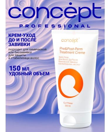 concept Hair cream for and after a chemical curl