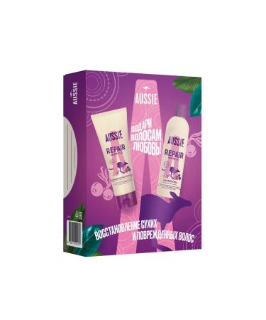 Aussie Shampoo and hair balm recovery 300+200ml - Buy Online on GoSupps.com