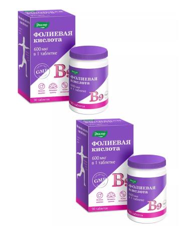 Evalar Folic acid 600 g with vitamins B12 and B6 90pcs 2Up