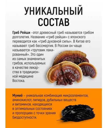 Alfit Plus "Reishi with mummy" - Lynchi mushroom for immunity and longevity - Buy Online on GoSupps.com