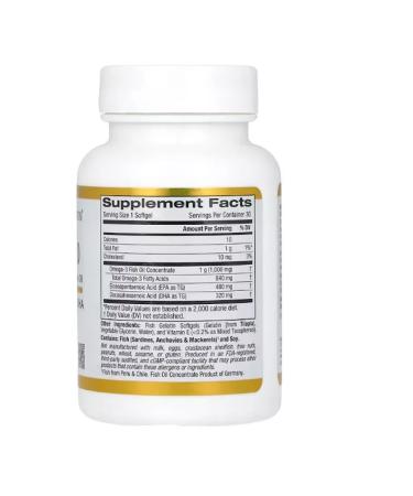 California Gold Nutrition omega 800 ultra-concent fish oil with omega-3 - Buy Online on GoSupps.com