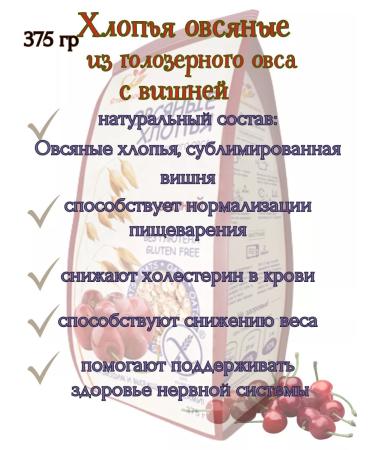 Stashevskoe Oatmeal flakes with cherries without gluten 5 pcs*375g - Buy Online on GoSupps.com