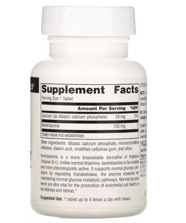 Source Naturals Vitamin B1 Benfotiamine - Buy Online on GoSupps.com