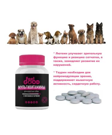 FeelGood Multivitamins for dogs with lutein and taurin 140Tab - Buy Online on GoSupps.com