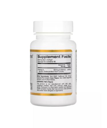 California Gold Nutrition Vitamin D3 90 capsules - Buy Online on GoSupps.com