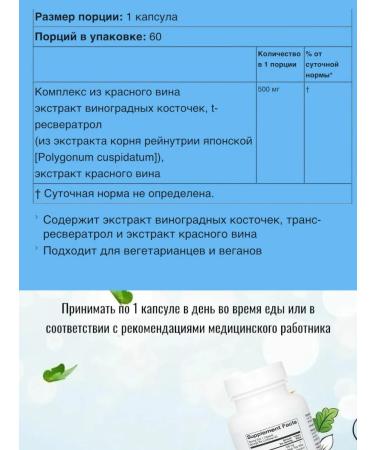 Lake Avenue Complex with resveratrol 500 mg 60 capsules - Buy Online on GoSupps.com