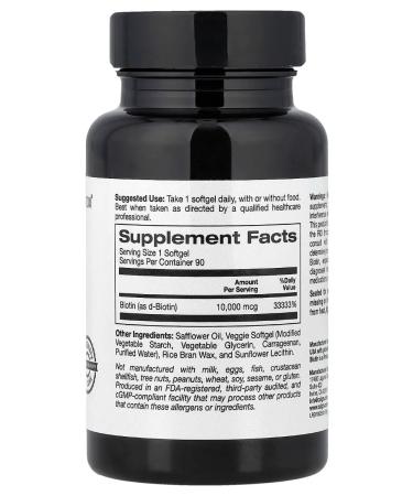 California Gold Nutrition BIOTIN 10 000 mcg 90 vegetarian capsules - Buy Online on GoSupps.com