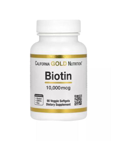 California Gold Nutrition BIOTIN 10 000 mcg 90 vegetarian capsules - Buy Online on GoSupps.com