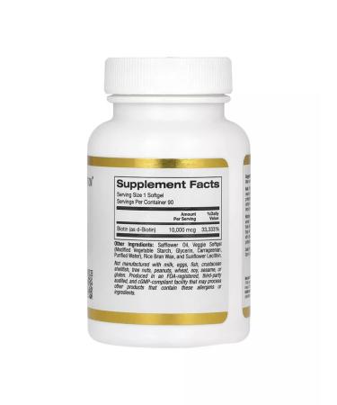 California Gold Nutrition BIOTIN 10 000 mcg 90 vegetarian capsules - Buy Online on GoSupps.com