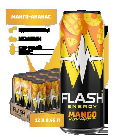 Flash Up Energy Mango-Ananas Energetik 12 cans x 0.45 liters