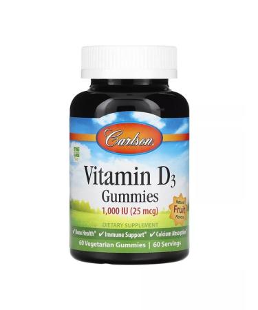 Carlson Vitamin D3 25 g (1000 IU) 60 chewing marmalade