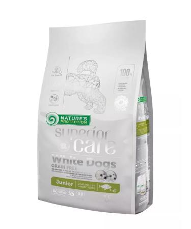 Nature's Protection White Dogs Grain Free Junior Small Breeds Fish 1.5 kg - Buy Online on GoSupps.com