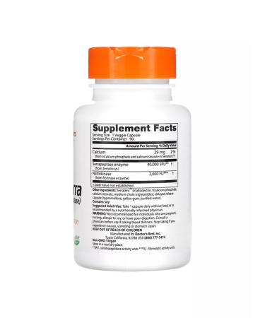 Doctor's Best Natto Serra 90 vegetarian capsules - Buy Online on GoSupps.com