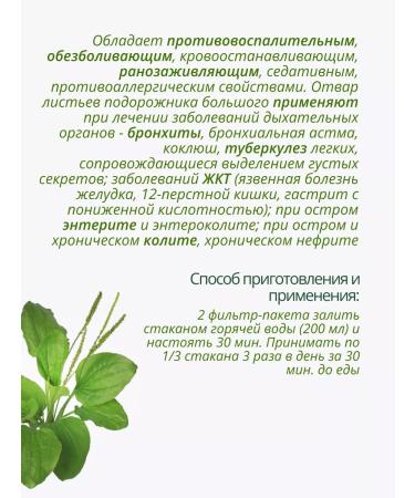 Lecraset Plantain large leaves 2 pcs. Healing herbs phytosbor - Buy Online on GoSupps.com