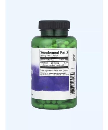 Swanson Chrome picoline Chromium Picolinate 200 g 200 capsules - Buy Online on GoSupps.com