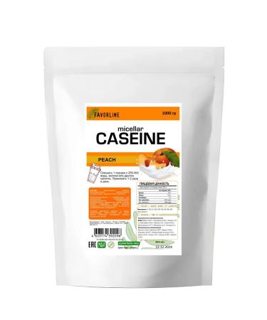 FAVORLINE Micellar casein 1000 gr Persik - Buy Online on GoSupps.com