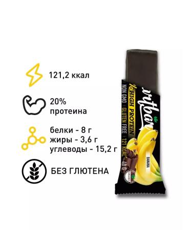 Smartbar Batonchik Protein banana in dark glaze 40g 4pcs - Buy Online on GoSupps.com