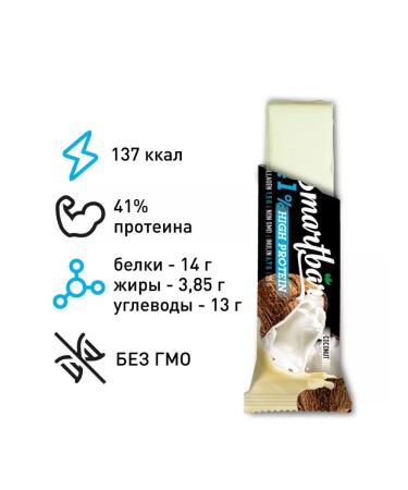 Smartbar Bank Protein ProSport Coconut 35g 4pcs - Buy Online on GoSupps.com