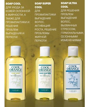 LebeL Hair shampoo Cool Orange Hair Soap Super Cool 200ml - Buy Online on GoSupps.com
