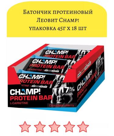 LEOVIT Batoner protein champ! Chocolate and Cherry 45g 18pcs