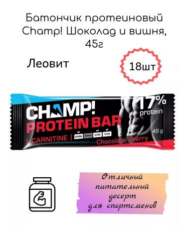 LEOVIT Batoner protein champ! Chocolate and Cherry 45g 18pcs - Buy Online on GoSupps.com