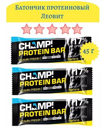 LEOVIT Batoner protein champ! Banana 45g 3pcs