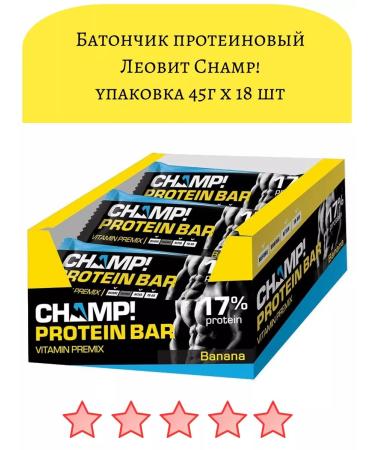 LEOVIT Batoner protein champ! Banana 45g 18pcs