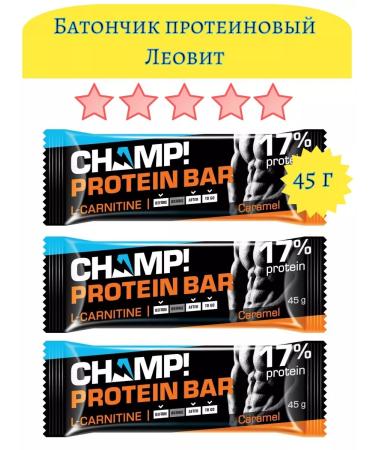 LEOVIT Batoner protein champ! Caramel 45g 3pcs