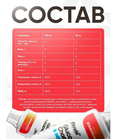 Fitrule Nutrition Glucosamine chondroitin and MSM for joints 1000ml strawberries - Buy Online on GoSupps.com