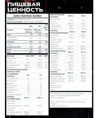 Scitec Nutrition Gainer Jumbo 3520 grams gainer - Buy Online on GoSupps.com