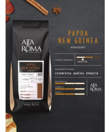 ALTA ROMA Coffee in grains 1 kg Speciality Papua New Guinea Arabica 100% - Buy Online on GoSupps.com