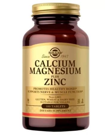 Solgar Calcium magnesium zinc for bones 100 tab (1596 mg)