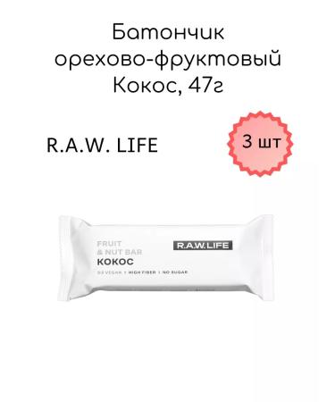 RAW Life A barn-fruit coconut bar 47g 3pcs - Buy Online on GoSupps.com