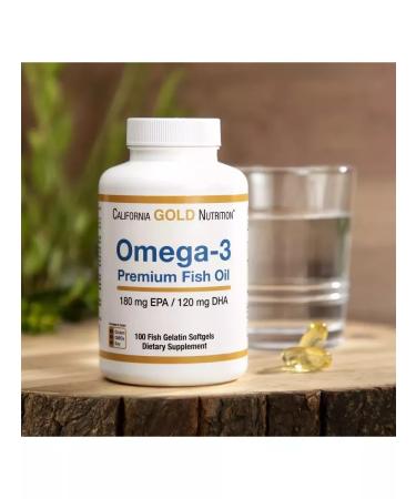 California Gold Nutrition Omega -3 fish -quality fish oil 640 mg 100 capsules - Buy Online on GoSupps.com