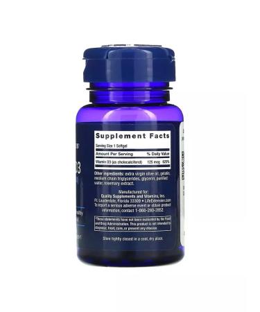 Life extension Vitamin D3 125 g 5000 - Buy Online on GoSupps.com