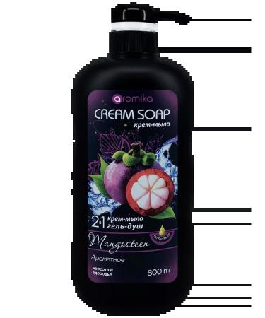 Aromika Kazakhstan Shower gel cream-soiled 2V1 Mangosteen 800ml - Buy Online on GoSupps.com