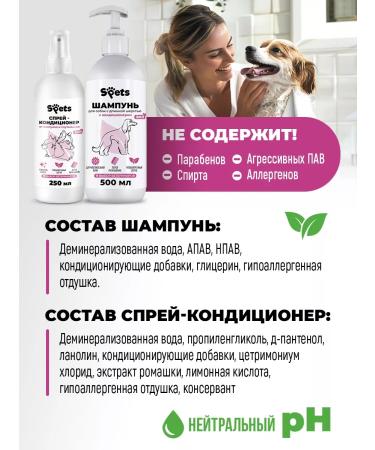 SPETS Dog shampoo 500ml+spray from stiffons 250ml - Buy Online on GoSupps.com