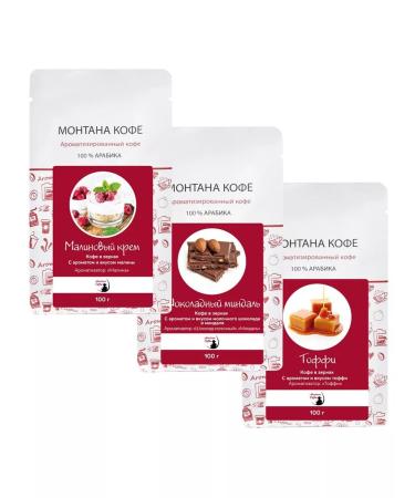 Montana coffee Coffee Seth (3*100g) raspberry cream shock. Almonds Toffi - Buy Online on GoSupps.com