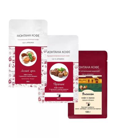 Montana coffee Coffee set (3*100g) walnut praline Vietnam - Buy Online on GoSupps.com