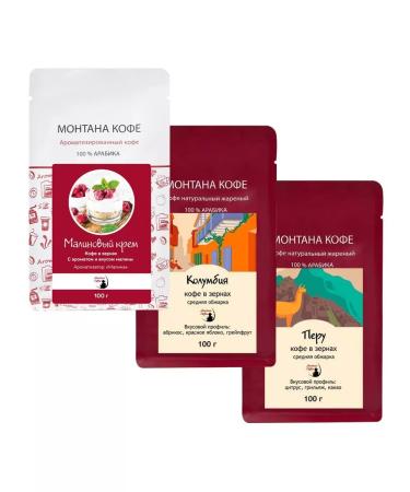 Montana coffee Coffee Seth (3*100g) raspberry cream of Colombia Peru - Buy Online on GoSupps.com