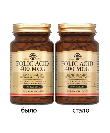 SOLGAR Folic acid 100pcs - Buy Online on GoSupps.com