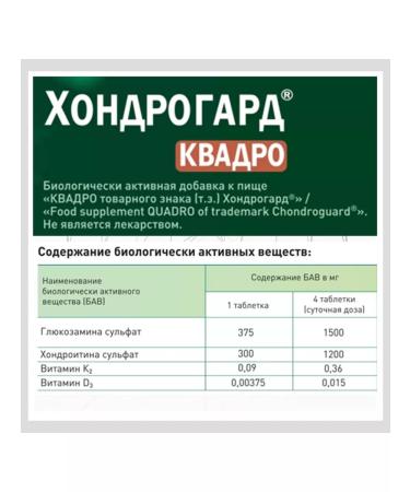 Hondrogard Quadro 120 dietary supplements for joints and bones - Buy Online on GoSupps.com