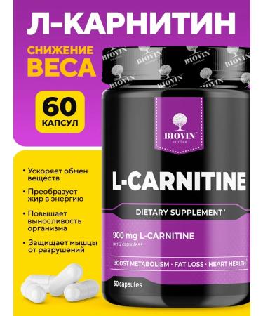 BIOVIN L-Carnitine L-Carnitine L-Tartrate Tartrate 900 mg 60 capsules