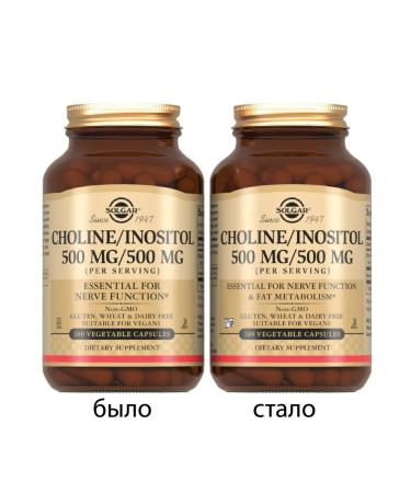 SOLGAR Choline inositol 500 mg 500 mg 100pcs - Buy Online on GoSupps.com
